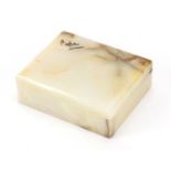 Rectangular onyx cigarette box with silver gilt hinge, by Henry Griffith & Sons Ltd, London 1945,