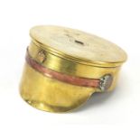 British military trench art peak cap, 8.5cm in diameter : For Further Condition Reports Please Visit