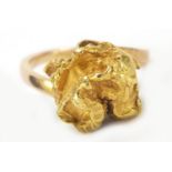 Gold nugget ring with 14K band, size L, 12.0g : For Further Condition Reports Please Visit Our