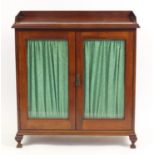 Victorian mahogany two door cupboard with glazed doors, 106cm H x 96cm W x 38cm D : For Further