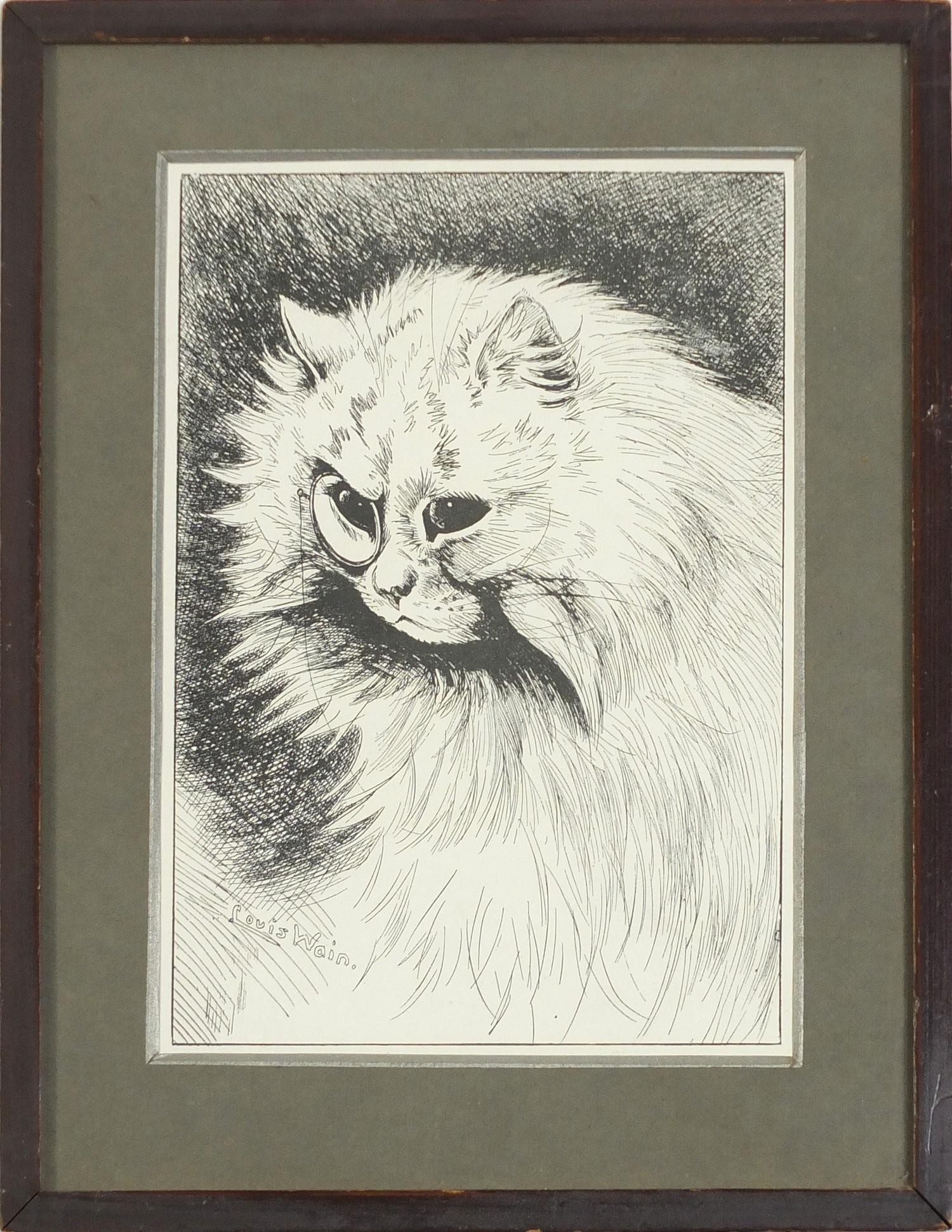 Louis Wain - Cats, eight vintage and later prints, each framed and glazed, the largest 18.5cm x 13cm - Image 11 of 33