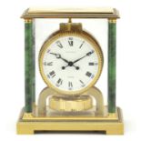 Jaeger-LeCoultre Atmos Vendome clock with simulated verde antico columns, the enamel dial with
