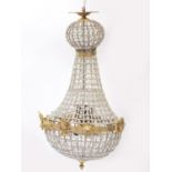 Ornate gilt brass chandelier, 75cm high : For Further Condition Reports, Please Visit Our Website,