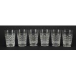 Set of six good quality Edwardian cut glass tumblers, each 11.5cm high : For Further Condition