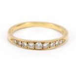 18ct gold diamond half eternity ring, size L, 2.0g : For Further Condition Reports, Please Visit Our