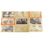 Nine stereoscopic view cards including Loch Achray and Trossachs Hotel and Windsor Castle : For
