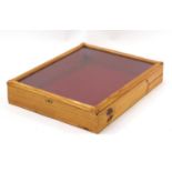 Pine jewellery display case, 9cm H x 40cm W x 51cm D : For Further Condition Reports, Please Visit