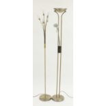 Two bronzed metal adjustable standard lamps, the largest 178cm high : For Further Condition Reports,