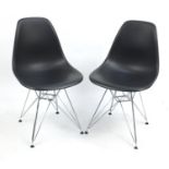 Pair of Vitra chairs designed by Charles Eames, each 80cm high : For Further Condition Reports,