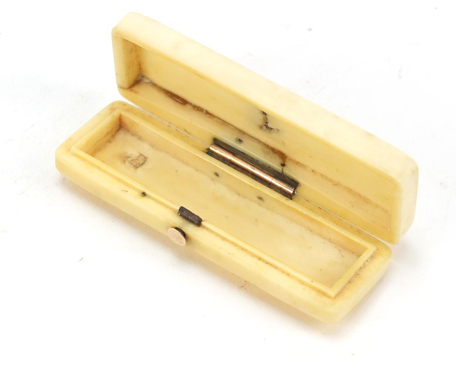 Georgian ivory toothpick case with gold mounts, 5.7cm wide : For Further Condition Reports, Please - Image 7 of 11