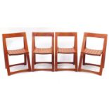 Set of four Yugoslavian folding teak chairs : For Further Condition Reports, Please Visit Our