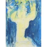 Abstract composition nude figure, mixed media, mounted, unframed, 32cm x 26cm : For Further