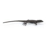 Japanese patinated bronze model of lizard, length 16cm long : For Further Condition Reports,