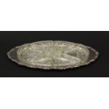 Silver plated Hors d'oeuvres tray with seven glass dishes, 48.5cm wide : For Further Condition