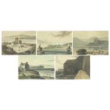Five early 19th century William Daniell coloured engraving including Dunolly Castle near Oban