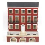 Large hand built Georgian design doll's house with extensive collection of furniture and