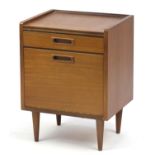 1970's teak bedside chest by White & Newton, 55cm H x 41cm W x 33cm D : For Further Condition