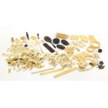 Large collection of ivory, bone and tortoiseshell including Dominoes, beads, square blocks and a