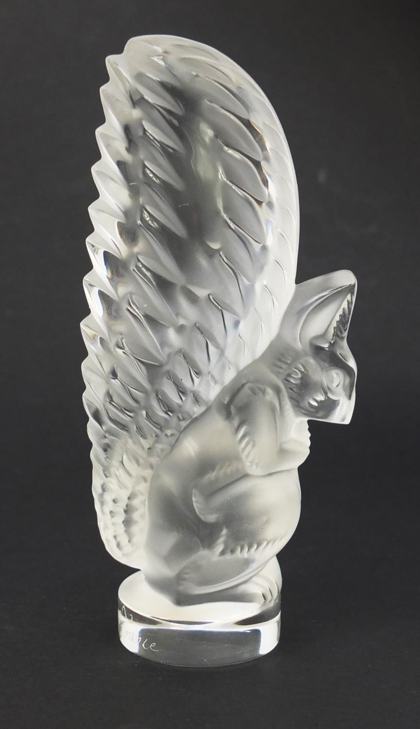 Lalique frosted and clear glass squirrel paperweight, etched Lalique France, 11cm high : For Further - Image 4 of 7