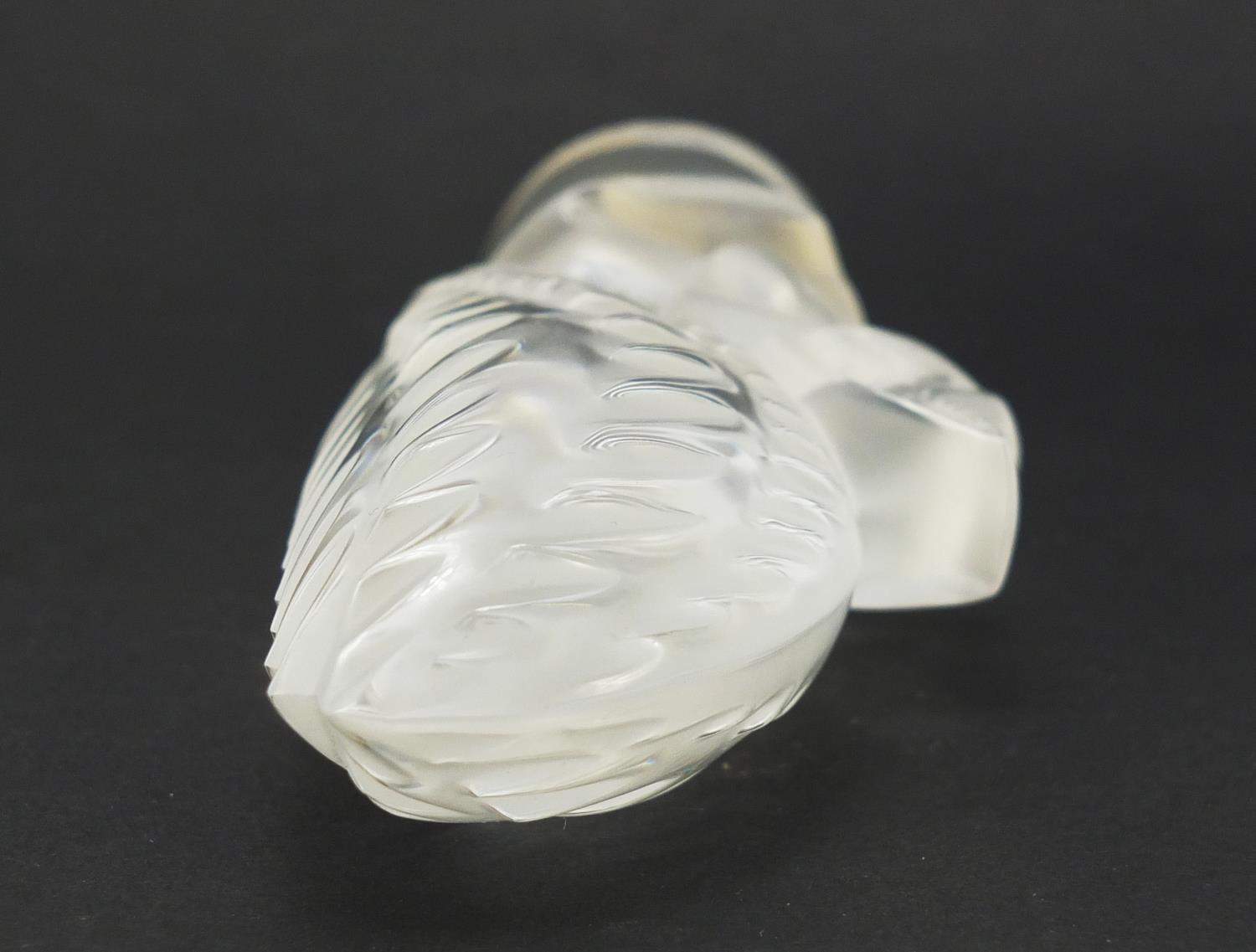 Lalique frosted and clear glass squirrel paperweight, etched Lalique France, 11cm high : For Further - Image 6 of 7