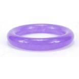 Chinese lavender jade bangle, 8.5cm in diameter : For Further Condition Reports, Please Visit Our