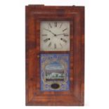 American thirty hour Chauncey Jerome wall clock, 65.5cm x 39cm : For Further Condition Reports,