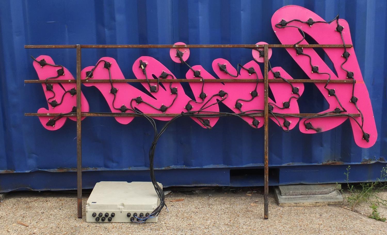 Large Riviera illuminated sign with steel frame, 90cm high x 220cm in length : For Further Condition - Image 2 of 2