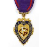 9ct gold and enamel Masonic Order of Odd Fellows Manchester Unity jewel presented to Bro C W