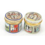 Two Halcyon Days limited edition enamel trinket boxes comprising 70th birthday of Queen Elizabeth II