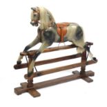 Antique rocking horse, 112cm high x 122cm long : For Further Condition Reports, Please Visit Our