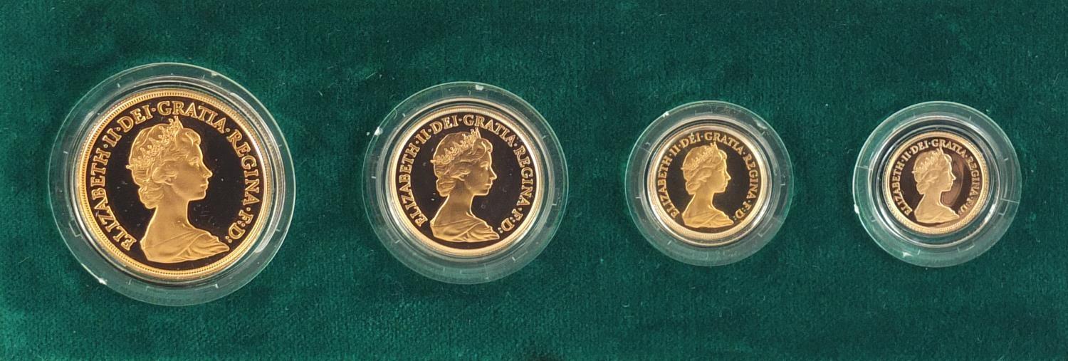 1980 proof half sovereign gold coin set with certificate, comprising five pounds, two pounds, - Image 3 of 7