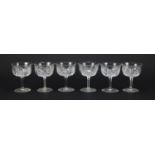 Set of six Webb Corbett cut glass Champagne glasses, each 11cm high : For Further Condition Reports,