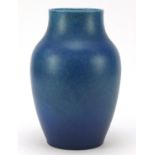Large Pilkington's Royal Lancastrian pottery vase having a mottled blue glaze, numbered 2085, 27cm