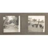 Early 20th century black and white photographs of India arranged in an album including Bangalor