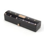 Georgian tortoiseshell and gold pique work toothpick box, 5.8cm wide : For Further Condition