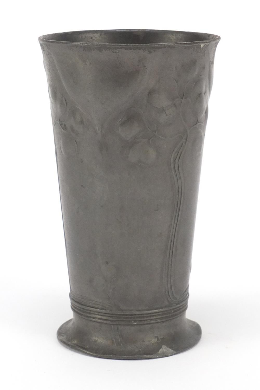 Art Nouveau pewter vase by Orivit numbered 2109, 13cm high : For Further Condition Reports, Please - Image 5 of 9