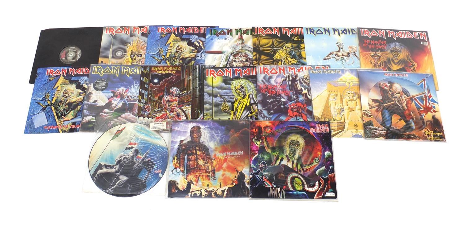 Sixteen Iron Maiden vinyl LP's : For Further Condition Reports, Please Visit Our Website, Updated
