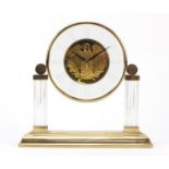 Franklin Mint golden eagle commemorative clock by Gilroy Roberts, 21cm high : For Further