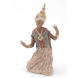 Lladro Gres figure of a Thai figure kneeling, model 2069, 44.5cm high : For Further Condition