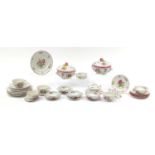 Copeland Spode Marlborough dinner and teaware including lidded tureens, toast rack, twin handled