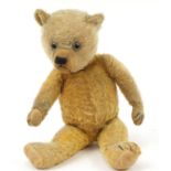 Vintage blond mohair articulated limb teddy bear, 52cm long : For Further Condition Reports,
