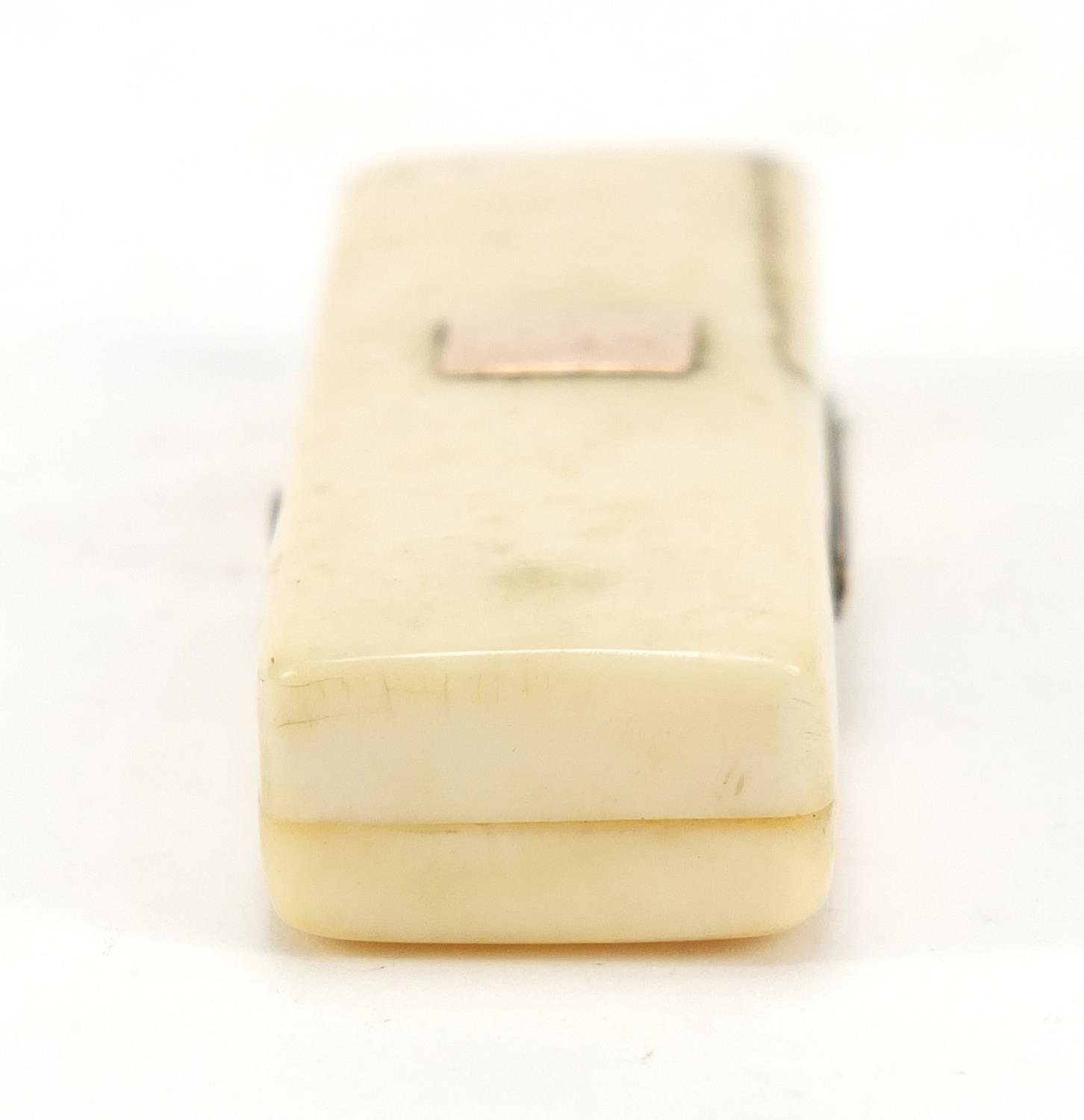 Georgian ivory toothpick case with gold mounts, 5.7cm wide : For Further Condition Reports, Please - Image 4 of 11