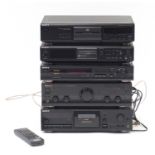Sony and Pioneer HiFi separates and comprising Pioneer amplifier model A-509R, Sony CD player