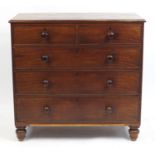 19th century mahogany five drawer chest, 104cm H x 107cm W x 54cm D : For Further Condition Reports,