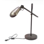 Industrial pipework adjustable table lamp, the pole attached to base 62cm high : For Further