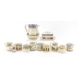 Emma Bridgewater spongeware Brixton pottery including a large jug decorated with animals, butter