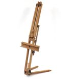Vintage floor standing folding wood artist's easel, 160cm high : For Further Condition Reports,