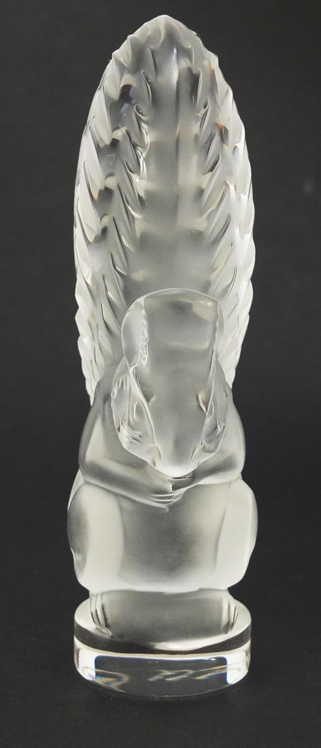 Lalique frosted and clear glass squirrel paperweight, etched Lalique France, 11cm high : For Further - Image 5 of 7