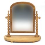 Victorian pine toilet mirror, 55cm high : For Further Condition Reports, Please Visit Our Website,