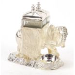 Novelty silver plated cruet in the form of an Indian elephant, 12.5cm wide : For Further Condition